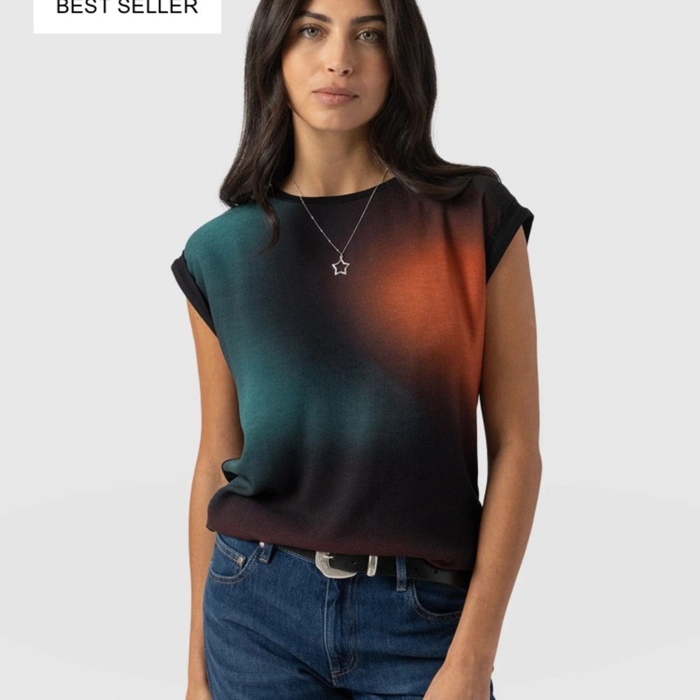 Saint + Sofia Women's Black Short Sleeve Tee
